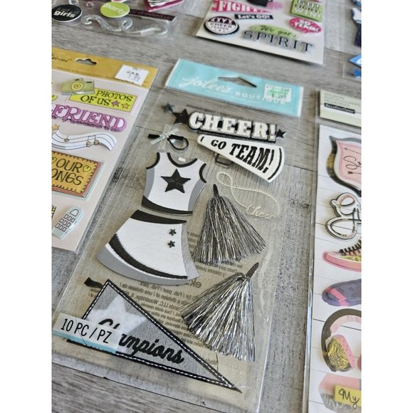 Sticker Lot Cheer Cheerleader Sports Scrapbooking 3D Stickers Jolee's RARE #57 - Picture 3 of 9